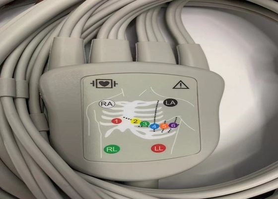 Grey 10 Lead ECG Kabel Dengan 15 Pin US Standar Pisang Konektor 4.0