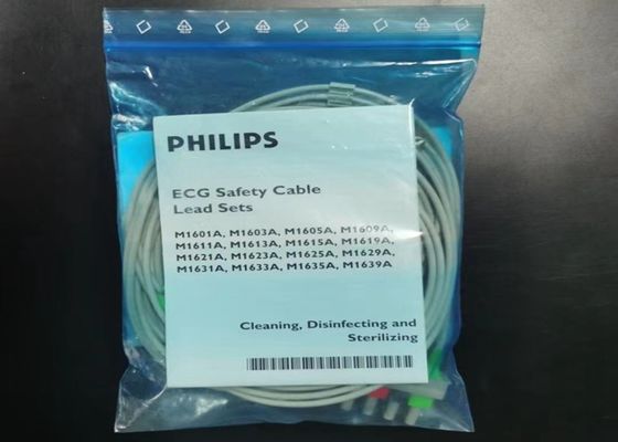 PHILIP M1623A Perlengkapan medis bahan bakar, 5 Timah ECG Kabel 989803104511