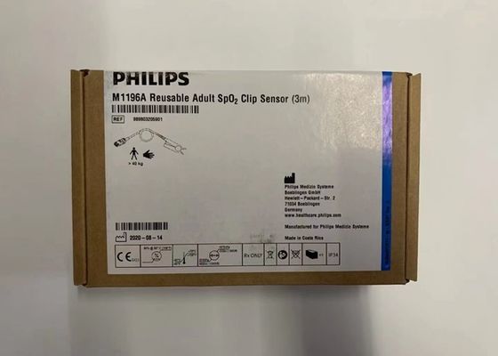 Philip M1196A Sensor Spo2 Dewasa Digunakan Lagi 3m D Kepala 8 Pin Warna Putih