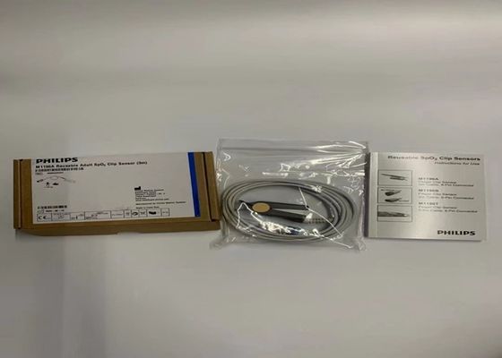 Philip M1196A Sensor Spo2 Dewasa Digunakan Lagi 3m D Kepala 8 Pin Warna Putih