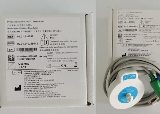 MS3-31527 Toco Transducer Probe 6 Needle Single Slot Blue Ribbon Velcro 2,5m Panjang