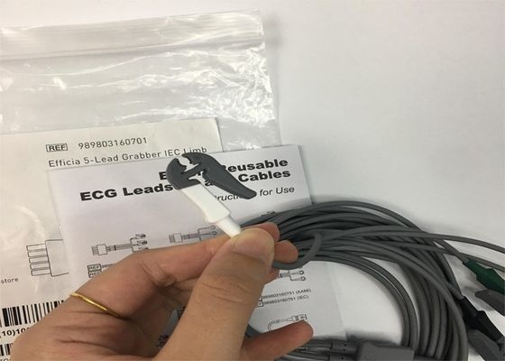 PHLIP Efficia digunakan kembali 5 Lead ECG Kabel IEC Limb Untuk Dewasa