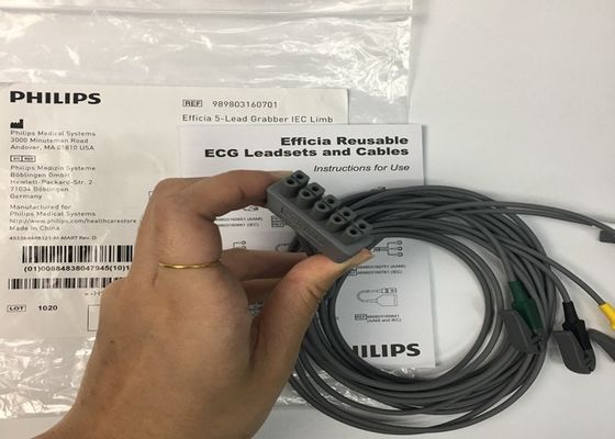 PHLIP Efficia digunakan kembali 5 Lead ECG Kabel IEC Limb Untuk Dewasa