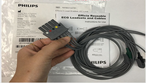 PHLIP Efficia digunakan kembali 5 Lead ECG Kabel IEC Limb Untuk Dewasa