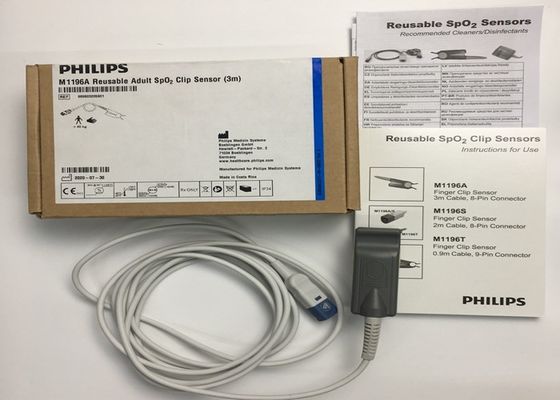 Phlip M1196A EKG suku cadang, sensor jari klip 3M dengan 8 konektor PIN
