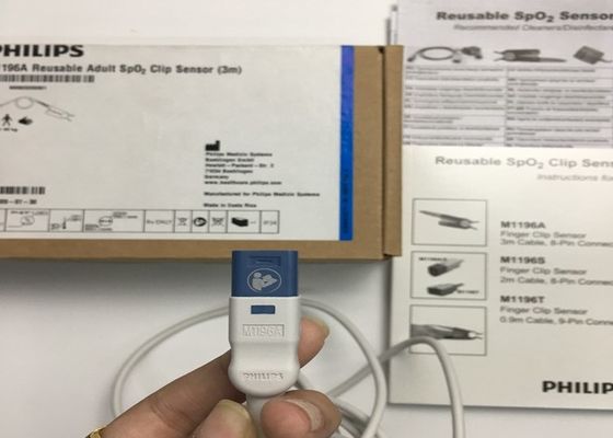 Phlip M1196A EKG suku cadang, sensor jari klip 3M dengan 8 konektor PIN