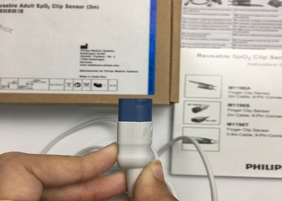 Phlip M1196A EKG suku cadang, sensor jari klip 3M dengan 8 konektor PIN