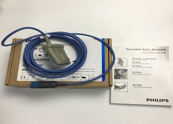 Phlip M1191BL Peralatan medis suku cadang, Sensor SpO2 Dewasa 3M D Bentuk 8 Pin