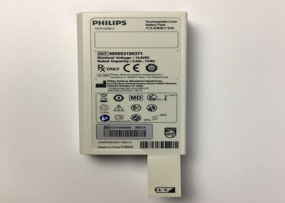 14.8V 5.0Ah 74Wh Paket Baterai Lithium Isi Ulang Untuk Defibrillator DFM100