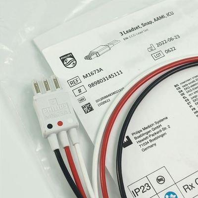 REF M1673A PHILIP Monitor Pasien CBL 3 Ledset Snap AAMI ICU PN 989803145111