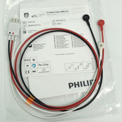 REF M1673A PHILIP Monitor Pasien CBL 3 Ledset Snap AAMI ICU PN 989803145111