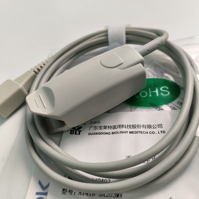Original Split Adult Finger Clip Darah Probe Oksigen Dienkripsi 9 Pin DB9 Trapezoidal PN 15-100-0013