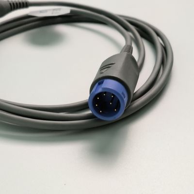 REF SHEC3 Kabel Ekstensi Oksigen Darah 2M Kepala Bunder Biru Slot Tunggal 7 Pin L 2,0 Meter