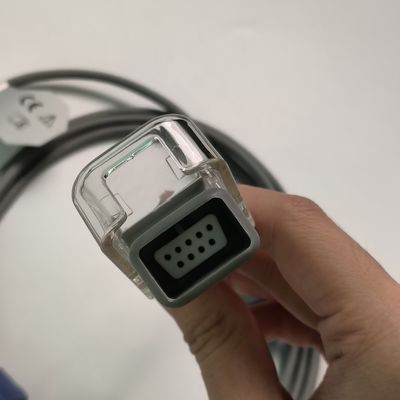 REF SHEC3 Kabel Ekstensi Oksigen Darah 2M Kepala Bunder Biru Slot Tunggal 7 Pin L 2,0 Meter