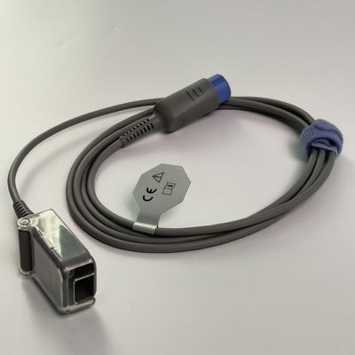REF SHEC3 Kabel Ekstensi Oksigen Darah 2M Kepala Bunder Biru Slot Tunggal 7 Pin L 2,0 Meter