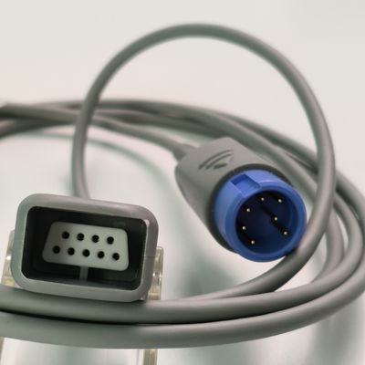 REF SHEC3 Kabel Ekstensi Oksigen Darah 2M Kepala Bunder Biru Slot Tunggal 7 Pin L 2,0 Meter