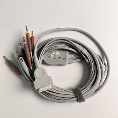 Mesin Elektrokardiogram Terintegrasi 12 Wire Lead 15 Pin Kepala Pisang 4.0 Panduan Dada 3.2M
