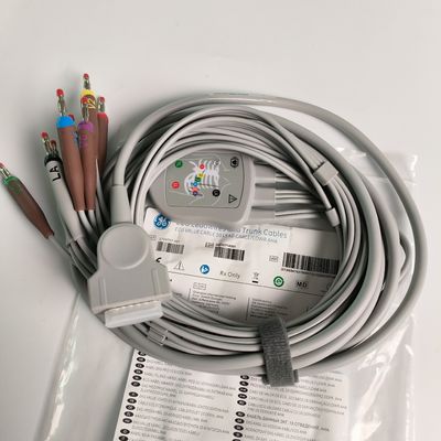Mesin Elektrokardiogram Terintegrasi 12 Wire Lead 15 Pin Kepala Pisang 4.0 Panduan Dada 3.2M