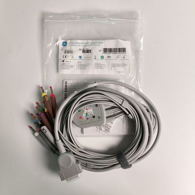 Mesin Elektrokardiogram Terintegrasi 12 Wire Lead 15 Pin Kepala Pisang 4.0 Panduan Dada 3.2M