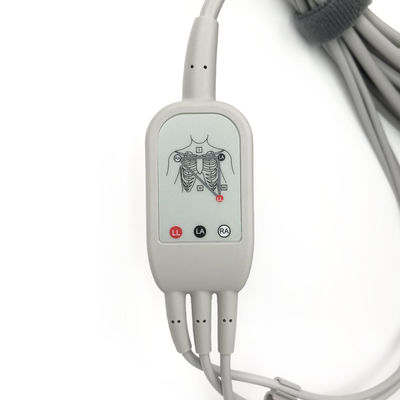 5831398 Leadwire And Trunk Cable ECG 3 Lead Cable Undetachable, Grabber, AHA,4.7M/15 FT
