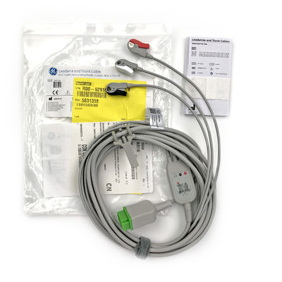 5831398 Leadwire And Trunk Cable ECG 3 Lead Cable Undetachable, Grabber, AHA,4.7M/15 FT