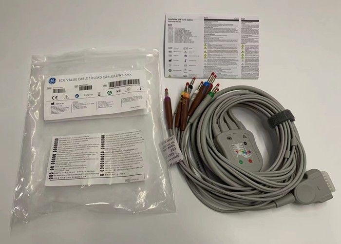 Grey 10 Lead ECG Kabel Dengan 15 Pin US Standar Pisang Konektor 4.0