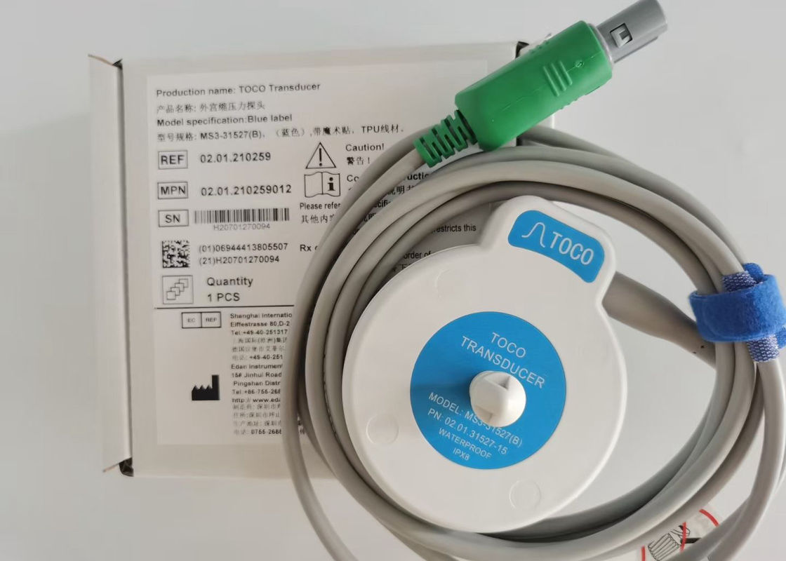 MS3-31527 Toco Transducer Probe 6 Needle Single Slot Blue Ribbon Velcro 2,5m Panjang