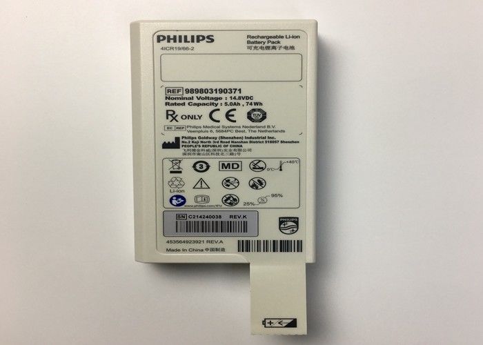 14.8V 5.0Ah 74Wh Paket Baterai Lithium Isi Ulang Untuk Defibrillator DFM100