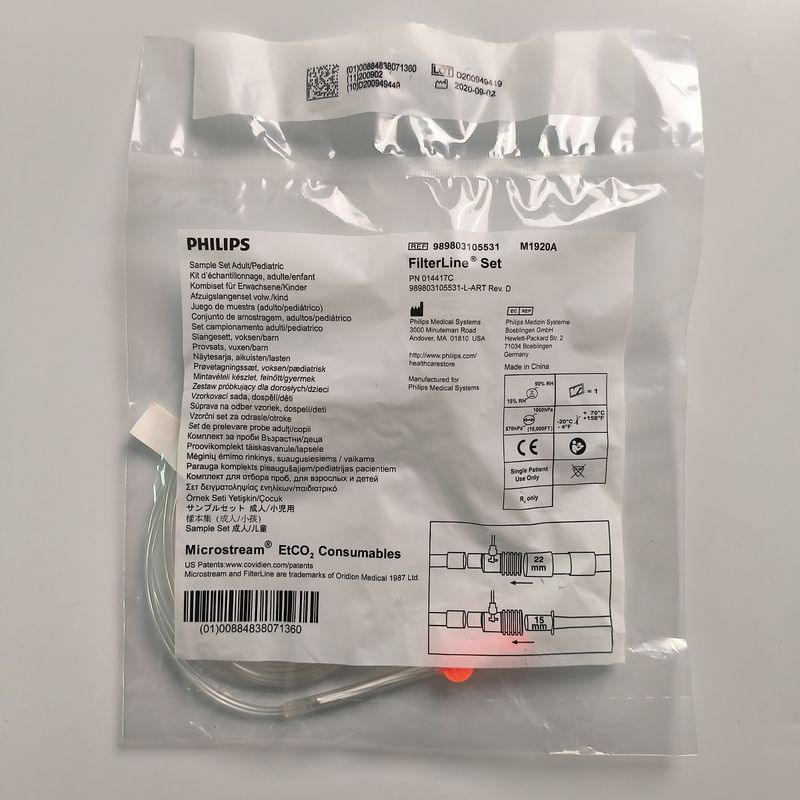Sensor tabung pengambilan sampel CO2 aliran mikro REF tabung pengeringan dewasa / pediatrik: M1921A Atau 989803105541