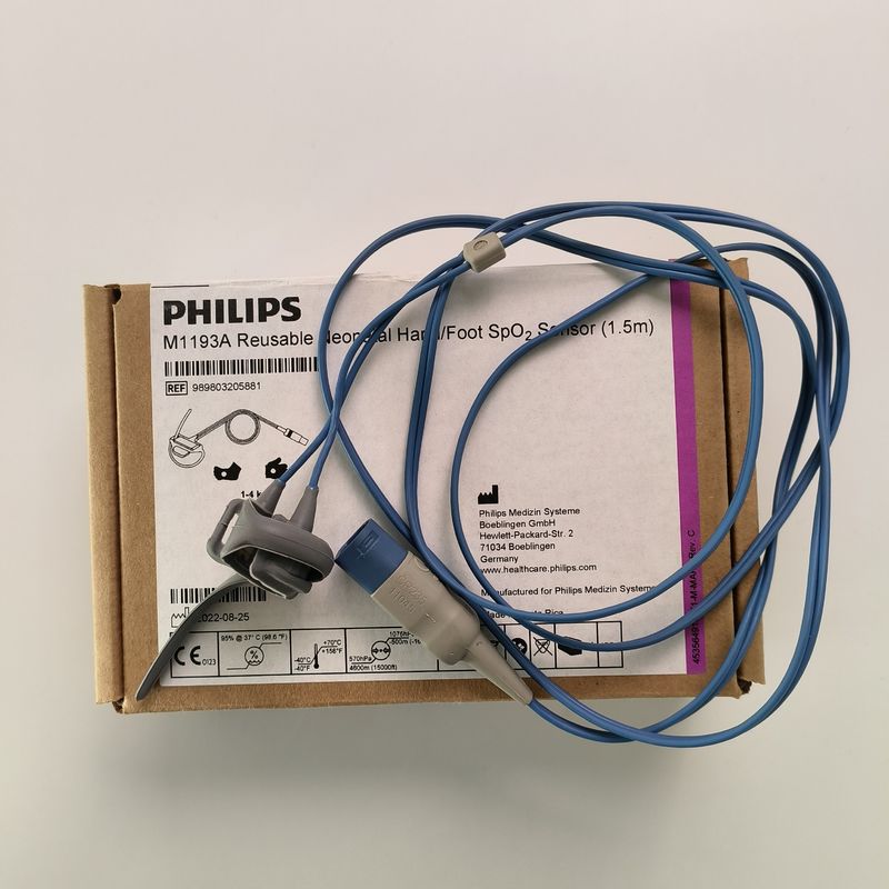 PHILIP Original M1193A Sensor SpO2 Tangan / Kaki Neonatal yang Dapat Digunakan Lagi (1.5M) REF: 989803103241