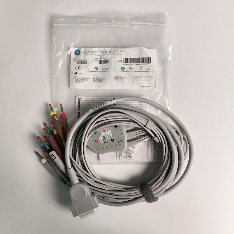 Mesin Elektrokardiogram Terintegrasi 12 Wire Lead 15 Pin Kepala Pisang 4.0 Panduan Dada 3.2M