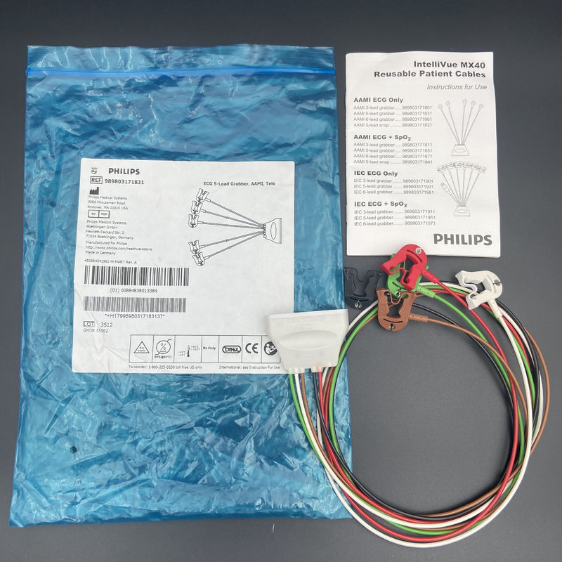 EKG 5-Lead Grabber AAMI Tele REF: 989803171831 Untuk IntelliVue MX40 Monitor Pasien