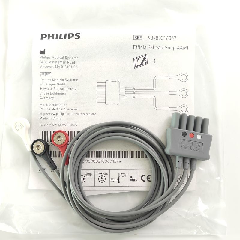 Philip Grey Original 3-Lead Button Branch 1M US Standard RA Putih, LL Merah, LA Hitam Tengah Joint Baris Ganda 989803160671