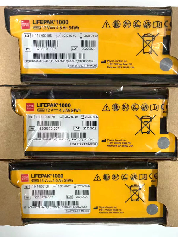 REF:1141-000156 Baterai Peralatan Medis Medtronic LIFEPAK 1000 Baterai Defibrillator 12V 4.5Ah 54Wh
