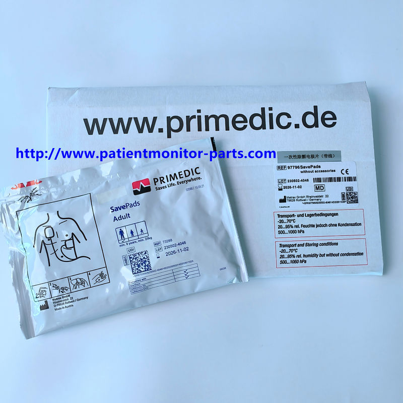 Metrax Primedic M250 M290 Defibrillator Elektrod sekali pakai dengan kabel REF 73288 Atau 97796 SavePads