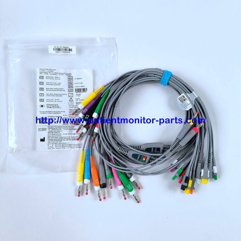 EDAN EKG CABLE 18-Lead 4MM Pisang IEC Berguna Lagi REF EL16DIB181 IPN 01.57.471394
